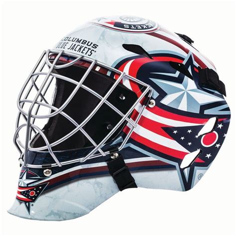 replica blue jackets goalie mask|vintage hockey goalie mask.